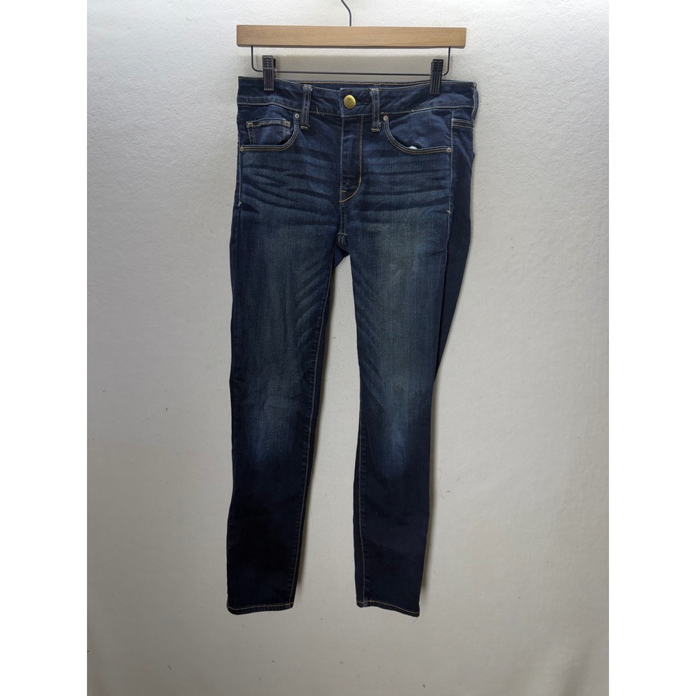 American Eagle Skinny Jeans Women 6 Dark Blue Super Stretch 3606